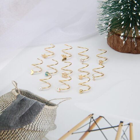 MJust 8Pcs Septum Rings 16G for Women Men Stainless Steel Dangle Septum Piercing Jewelry Moon Heart CZ 8MM/10MM Daith Jewelry in Kuwait