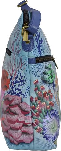Anna by Anuschka Large Crossbody, Antique Hibiscus in Saudi Arabia