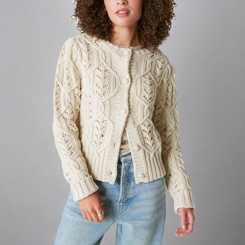Lucky Brand Women's Puff Sleeve Shine Cardigan in Saudi Arabia