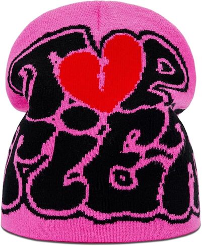 2THESTARS Trendy Y2K Graphic Beanie, Soft Stylish Headwear for Any Occasion, Black in Kuwait