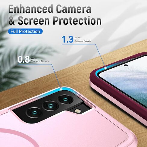 for Samsung Galaxy S22 Plus Case,[Compatible with Magsafe] [Military Grade Drop Tested] Shockproof Magnetic Tough Rugged Protective Phone Case -6.7 inch (Black) in Saudi Arabia