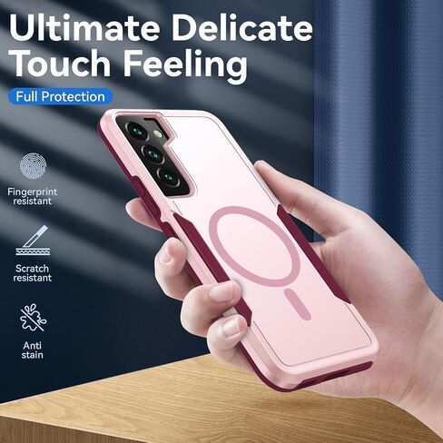 for Samsung Galaxy S22 Plus Case,[Compatible with Magsafe] [Military Grade Drop Tested] Shockproof Magnetic Tough Rugged Protective Phone Case -6.7 inch (Black) in Saudi Arabia
