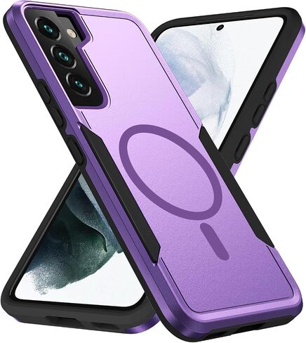 for Samsung Galaxy S22 Plus Case,[Compatible with Magsafe] [Military Grade Drop Tested] Shockproof Magnetic Tough Rugged Protective Phone Case -6.7 inch (Black) in Saudi Arabia