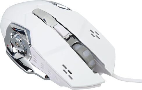 Youthink Wired RGB Gaming Mouse مع 4 DPI قابل للتعديل للكمبيوتر الشخصي ، الكمبيوتر الضوئي USB المريح للاعبين الأضواء الباردة للتنفس (الماوس الأبيض المسمار) in Kuwait