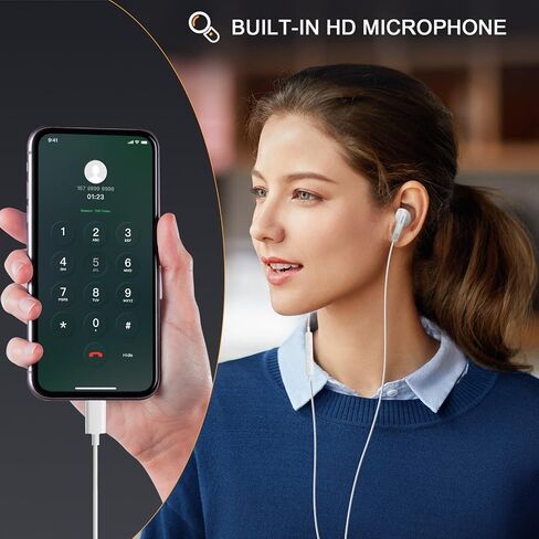 سماعات USB C لـ iPhone 16/15 ، سماعات الأذن السلكية USB C لـ Samsung S24 S25 Ultra A16 5G USBC السلكية ، سماعة رأس USB Type C مع براعم أذن MIC Corned For iPhone 15 Pro 16 Pro Max in Kuwait