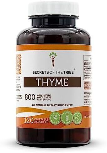 Secrets of the Tribe Thyme 60 Capsules, Made with Vegetable Capsules and Thymus Vulgaris Toni Effect (60 Capsules) in Saudi Arabia