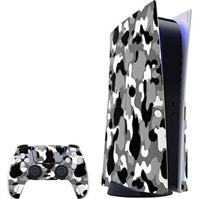Skinit Decal Gaming Skin Compatible with PS5 Bundle - Grey Street Camo Design