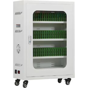 Mobile Charging Cabinet for Cell Phone, 50 Device Charging Station, USB Charging Cart Locker, with Wheels & Combination Lock, Secure Phone Storage Cabinet (50Slots)