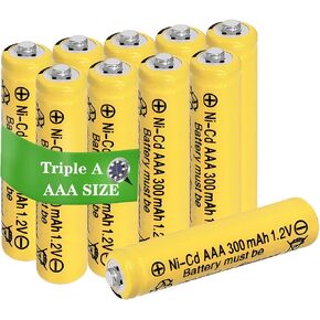 AAA Szie 300mAh 1.2 Volt NICD Solar Batteries ، NICD TRIPLE بطارية قابلة للشحن 1.2 فولت للضوء الخارجي ، أضواء سلسلة LED ، أضواء المسار ، الفانوس ، 10 عبوات