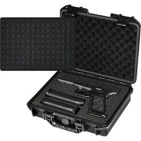 TSA Approved Pistol Case for Handguns - Hard Shell Gun Cases with Customizable Foam, Waterproof & Shockproof, Compact 9mm Gun Storage for Airline Travel, Range Training, and Secure Firearm Transport