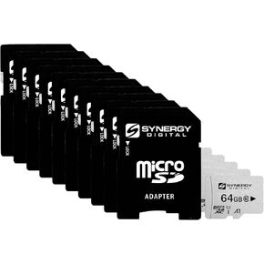 Synergy Digital 64GB Micro SDXC Secure Digital UHS-I Memory Cards, Compatible with HTC BOPGE100 Cell Phone - Class 10, U1, 100MB/s, 300 Series - Pack of 10