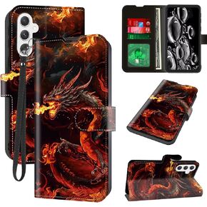 for Samsung Galaxy S25 Plus Case with Card Holder & Kickstand & Wrist Strap Wallet Flip Folio Leather Magnetic Protective Shockproof Phone Case for Samsung S25 Plus,Colorful Paw Prints