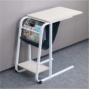 Side Table in C Shape Side Table Mobile Table Workstation Mobile Lazy Bedside Laptop Computer Game Table Bed Adjustable Desk Sofa Side Table Storage Side Table Over Bed Table (Color : B) (A )
