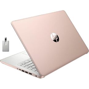 HP Premium Stream 14" HD BrightView Laptop, Intel Celeron N4120, 16GB RAM, 64GB eMMC Storage, HD Webcam, UHD Graphics, 1 Year Office 365, Bluetooth, WiFi, HDMI, Win 11s, Gold, 32GB Hotface USB Card
