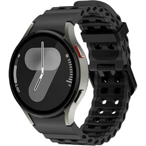 Sport Silicone Bands for Samsung Galaxy Watch 7 6 5 4 Band 40mm 44mm/Watch FE 40mm/5 Pro 45mm/6 Classic 43mm 47mm,No Gap Ocean Double Color Breathable Strap for Men Women