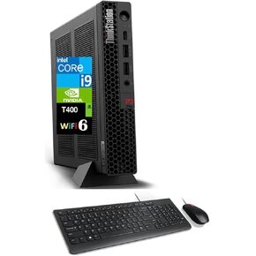 Lenovo ThinkStation Workstation Mini Desktop (Intel i9-14900, T400 4GB, 64GB DDR5, 2TB PCIe SSD, WiFi 6, Bluetooth 5.3, 300W PSU, RJ-45, 1x DP; 3X mDP, HDMI, Win 11 Home)