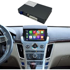 Wireless CarPlay & Android Auto Interface Module Compatible with Cadillac CTS 2009-2012 Retrofit Kit Support Original Camera,Bluetooth Audio and Micphone,Plug&Play No Need Programing Code