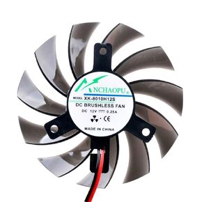 XK-8010H12S 75mm Diameter-Hole Pitch 40mm DC12V 0.25A Graphics Card Cooling Fan for Router Micro Host CPU