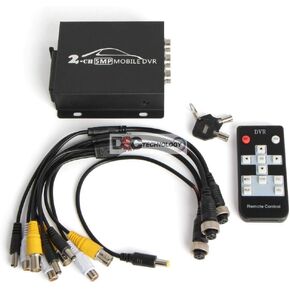 2CH Mini Mobile AHD DVR HD 5MP 2 Channel Dual SD Card Slot Support 128GB/CVBS Remote Vehicle DVR for Truck Taxi Car