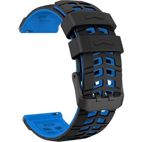 OVERSTEP 22mm Silicone Band Compatible for Garmin Vivoactive 4, Venu 3/2, Forerunner 265, 255, Samsung Gear S3 Frontire, Galaxy Watch 46mm/Watch 3 45mm Smart Watch, Replacement Quick Released Sport Watch Strap