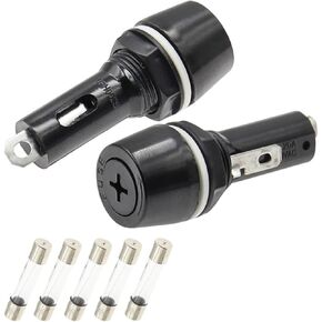 R3-53 لوحة Mount Hound Hister Fuse Holder لـ 6 × 30 مم الصمامات الزجاجية 20A 250V 6 * 30 درجة حرارة عالية (3.15A)