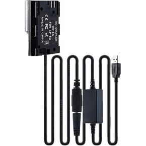 DR-E6 DC Coupler LP-E6 Dummy Battery & USB Power Cable for Canon 90D 7D2 5D4 R5