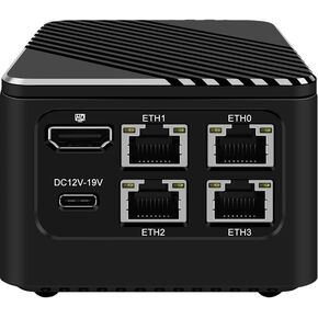 Micro Firewall Appliance ، جدار الحماية Mini PC N355 (حتى 3.9 جيجا هرتز) ، Mini Desktop Computer Quad 2.5 GBE I226-V LAN ، 4K TYPE-C/HD/ROUTER NETGATE للمنزل/الأعمال ، الطاقة التلقائية ، 8GB DDR5 NO SSD (M.2 NVME)