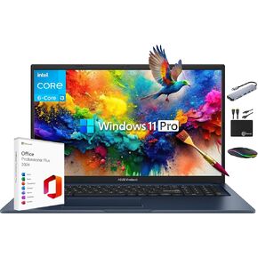 ASUS Vivobook 2025 17.3" FHD IPS Business Laptop, 40GB RAM, 2.5TB Storage (2TB SSD + 500GB Ext), 6-Core Intel i3 Processor, Lifetime Office 2024 Copilot AI, Wi-Fi 6E, MarxsolAccessory, Win 11 Pro
