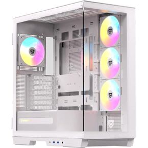 Ursa EATX/ATX/MicroATX/ITX 4 PWM ARGB Fan, Tempered Glass, Sliding, USB-C, Liquid Cooling, 420 mm, White