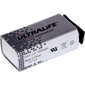 Ultralife Lithium Battery (9 Volt, E-Block, U9VL, U9VL-J-P, 1200 mAh, Economy Set of 10)