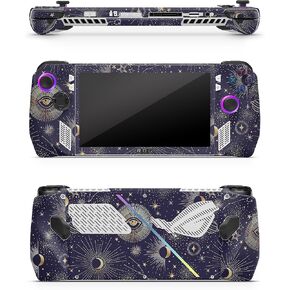 ZOOMHITSKINS Compatible for ROG Ally Skin, Alchemy Mystery Gold Purple Tarot Eye Sun Moon Conspiracy Dark, Durable 3M Vinyl Sticker, Made in The USA
