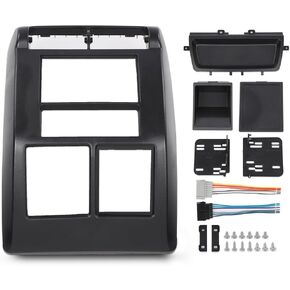 PIT66 Dash Cover Panel Compatible with Jeep Wrangler TJ 1997 1998 1999 2000 2001 2002 95-6549 Double Din Dash Board Mounting Bezel Kit