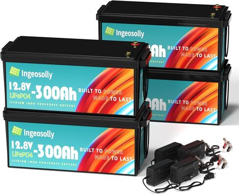 2 حزمة 12V 300AH بطارية الليثيوم - بطارية LifePo4 Deep Cycle مع 200A BMS ، 8000+ دورة ، سعة عالية للنظام RV ، نظام الطاقة الشمسية ، البحرية ، التطبيقات خارج الشبكة (12V600AH/24V300AH） in Saudi Arabia