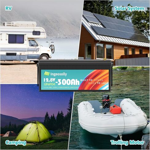 2 حزمة 12V 300AH بطارية الليثيوم - بطارية LifePo4 Deep Cycle مع 200A BMS ، 8000+ دورة ، سعة عالية للنظام RV ، نظام الطاقة الشمسية ، البحرية ، التطبيقات خارج الشبكة (12V600AH/24V300AH） in Saudi Arabia