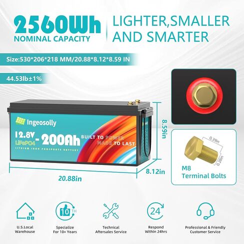2 حزمة 12V 300AH بطارية الليثيوم - بطارية LifePo4 Deep Cycle مع 200A BMS ، 8000+ دورة ، سعة عالية للنظام RV ، نظام الطاقة الشمسية ، البحرية ، التطبيقات خارج الشبكة (12V600AH/24V300AH） in Saudi Arabia