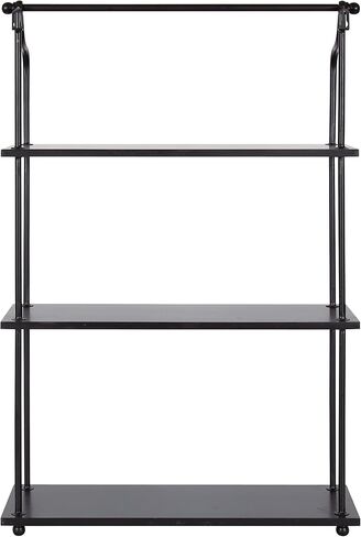 Kate and Laurel Walters Wood and Metal 3-Tier Shelving, 21" x 32", Rustic Brown and Black, Shabby-Chic Industrial Shelves for Storage and Decor in Kuwait