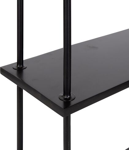 Kate and Laurel Walters Wood and Metal 3-Tier Shelving, 21" x 32", Rustic Brown and Black, Shabby-Chic Industrial Shelves for Storage and Decor in Kuwait