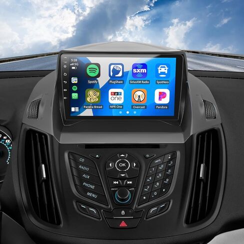 9 Inch Android 13 Car Stereo for Ford Escape 2013 2014 2015 2016 Touchscreen Car Radio Double Din w/Wireless Carplay Android Auto GPS Bluetooth FM AM AHD SWC BT Backup Camera Mic, 2+32G in Kuwait