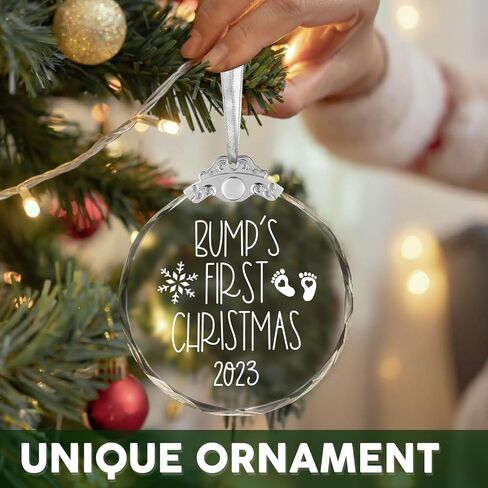 Promoted to Human Grandparents 2023 Ornament - Pregnancy Announcement Gifts for New Grandparents, New Grandma Grandpa - Baby Announcement Grandparents Christmas Crystal Ornament in Saudi Arabia