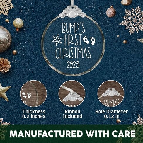 Promoted to Human Grandparents 2023 Ornament - Pregnancy Announcement Gifts for New Grandparents, New Grandma Grandpa - Baby Announcement Grandparents Christmas Crystal Ornament in Saudi Arabia