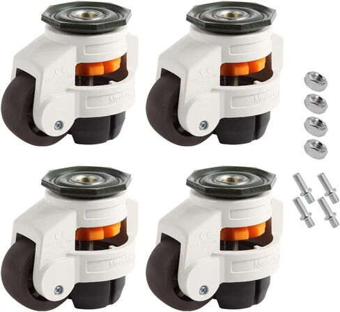 Skelang 4 Pcs Stem Leveling Machine Caster, Retractable Caster Wheel for Industrial Machine Equipment, Heavy Workbench, Movable Furniture, Total Load Capacity 2200Lbs in Saudi Arabia