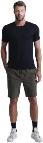 تي شيرت يومي للرجال - مقاس كلاسيكي بأكمام قصيرة، ملابس أساسية، تي شيرت غير قابل للانكماش، قميص للتمرين in Kuwait