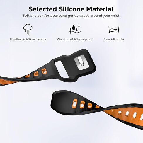 2PACK Watch Band Compatible with Apple Watch Ultra 2/Ultra 49mm,S10 46mm,9/8/7 45mm,SE2/SE/6/5/4 44mm,3/2/1 42mm,Thickened Silicone Strap Replacement Sport Wristband in Kuwait