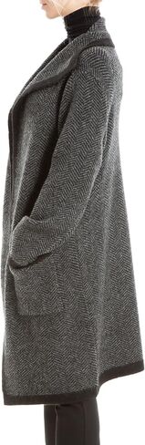 Max Studio Women's Long Sweater Cardigan, Brown/Rust Checkers, Small in Saudi Arabia