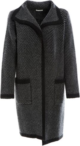 Max Studio Women's Long Sweater Cardigan, Brown/Rust Checkers, Small in Saudi Arabia
