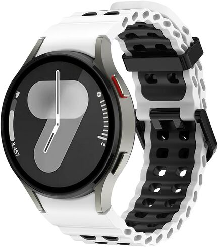 Sport Silicone Bands for Samsung Galaxy Watch 7 6 5 4 Band 40mm 44mm/Watch FE 40mm/5 Pro 45mm/6 Classic 43mm 47mm,No Gap Ocean Double Color Breathable Strap for Men Women in Saudi Arabia