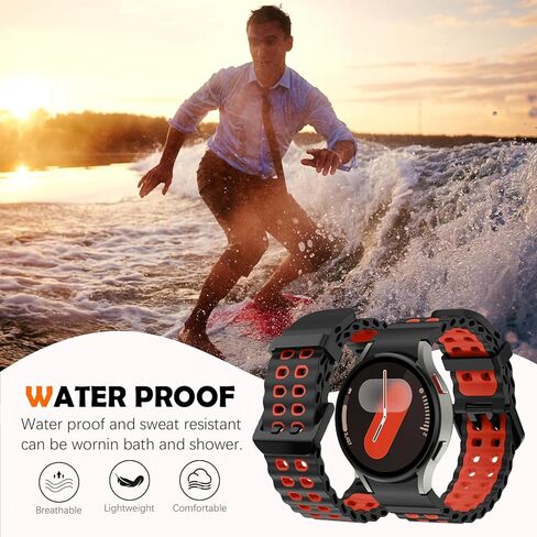 نطاقات سيليكون رياضية لـ Samsung Galaxy Watch 7 6 5 4 Band 40mm 44mm/Watch Fe 40mm/5 Pro 45mm/6 Classic 43mm 47mm ، No Gap Ocean Color Treptrap للرجال نساء in Kuwait