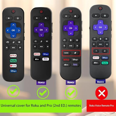 2Pack Cover for Roku Voice Remote Pro (2nd Edition), Case Compatible with Hisense TV Controller, Silicone Sleeve for TCL Smart TV Control Holder Glow in The Dark Purple Blue in Kuwait