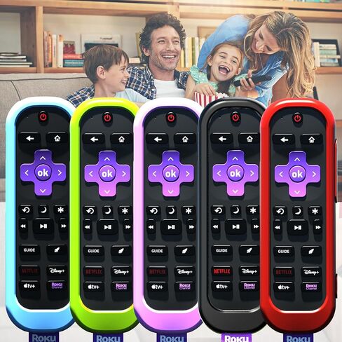 2Pack Cover for Roku Voice Remote Pro (2nd Edition), Case Compatible with Hisense TV Controller, Silicone Sleeve for TCL Smart TV Control Holder Glow in The Dark Purple Blue in Kuwait
