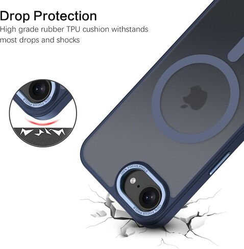 Bentoben for iPhone 16E Case ، [متوافق مع Magsafe] iPhone SE 4 2025 CASE MAGNECTER PHONE MATTE MATTE FROSTED SLIT SLICHPROOK GRAY in Kuwait